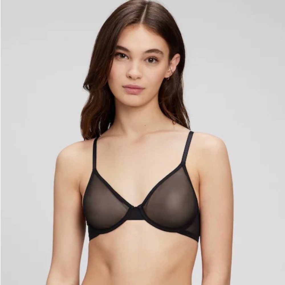 GAPBODY Sz 36C Sheer Semi-Demi Underwire Adjustable Straps Supportive Bra NEW